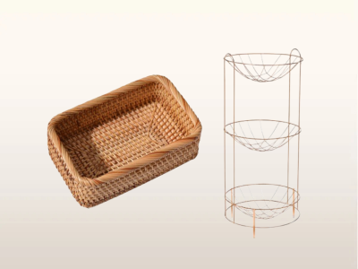 Kit cesta de paes e fruteira